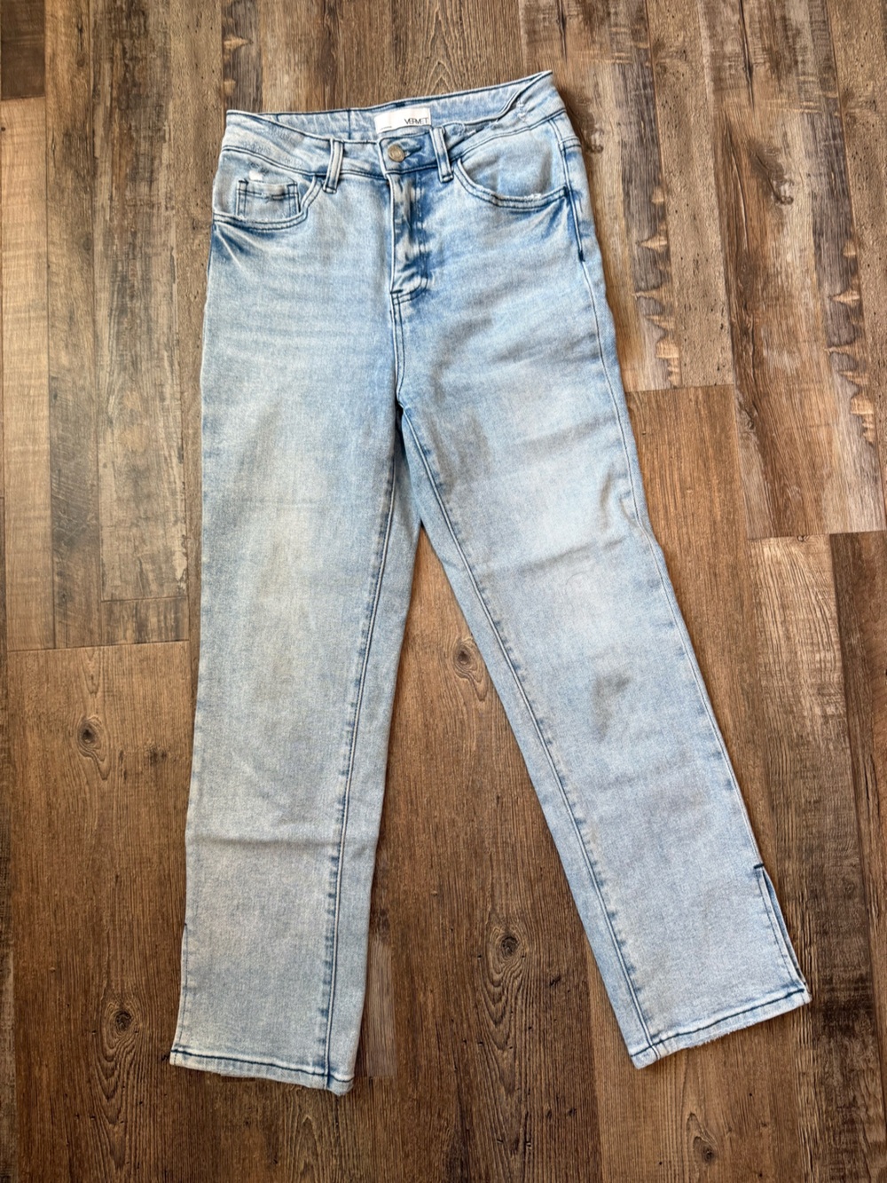 Split Hem Straight Leg Jeans